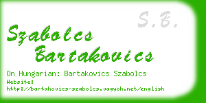 szabolcs bartakovics business card